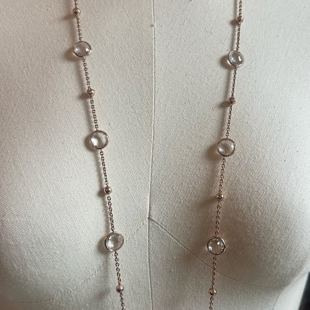 Ippolita 18k Rose Gold Rock Candy Quartz Crystal Necklace, 38”